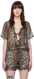 GANNI Multicolor Leopard Blouse