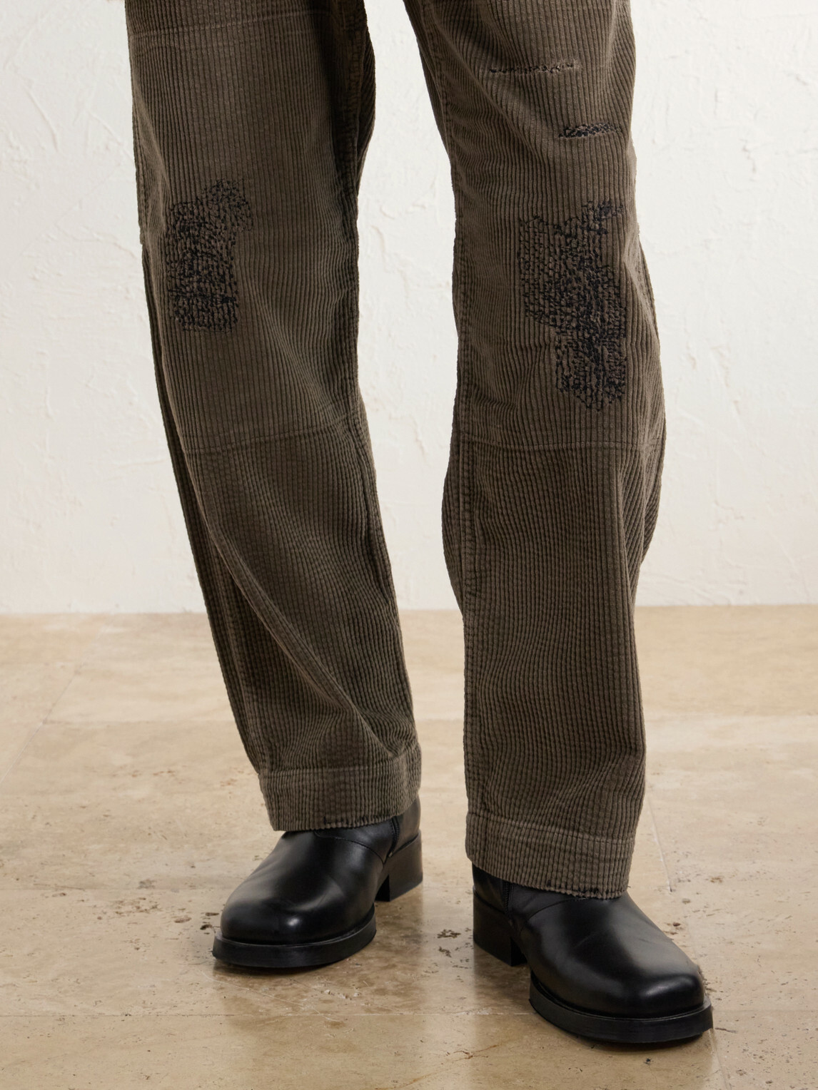 RRL - Straight-Leg Distressed Cotton-Corduroy Double-Knee Trousers - Brown