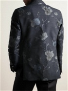 Favourbrook - Newport Silk and Wool-Blend Jacquard Tuxedo Jacket - Blue