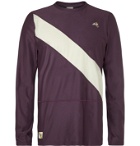 TRACKSMITH - Van Cortlandt Striped Stretch-Mesh T-Shirt - Purple