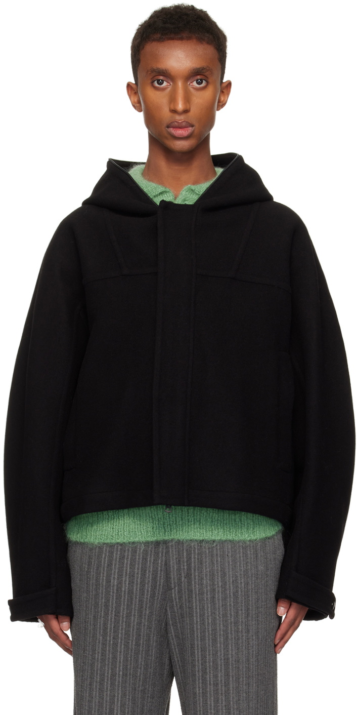 Solid Homme Black Handmade Hoodie Jacket