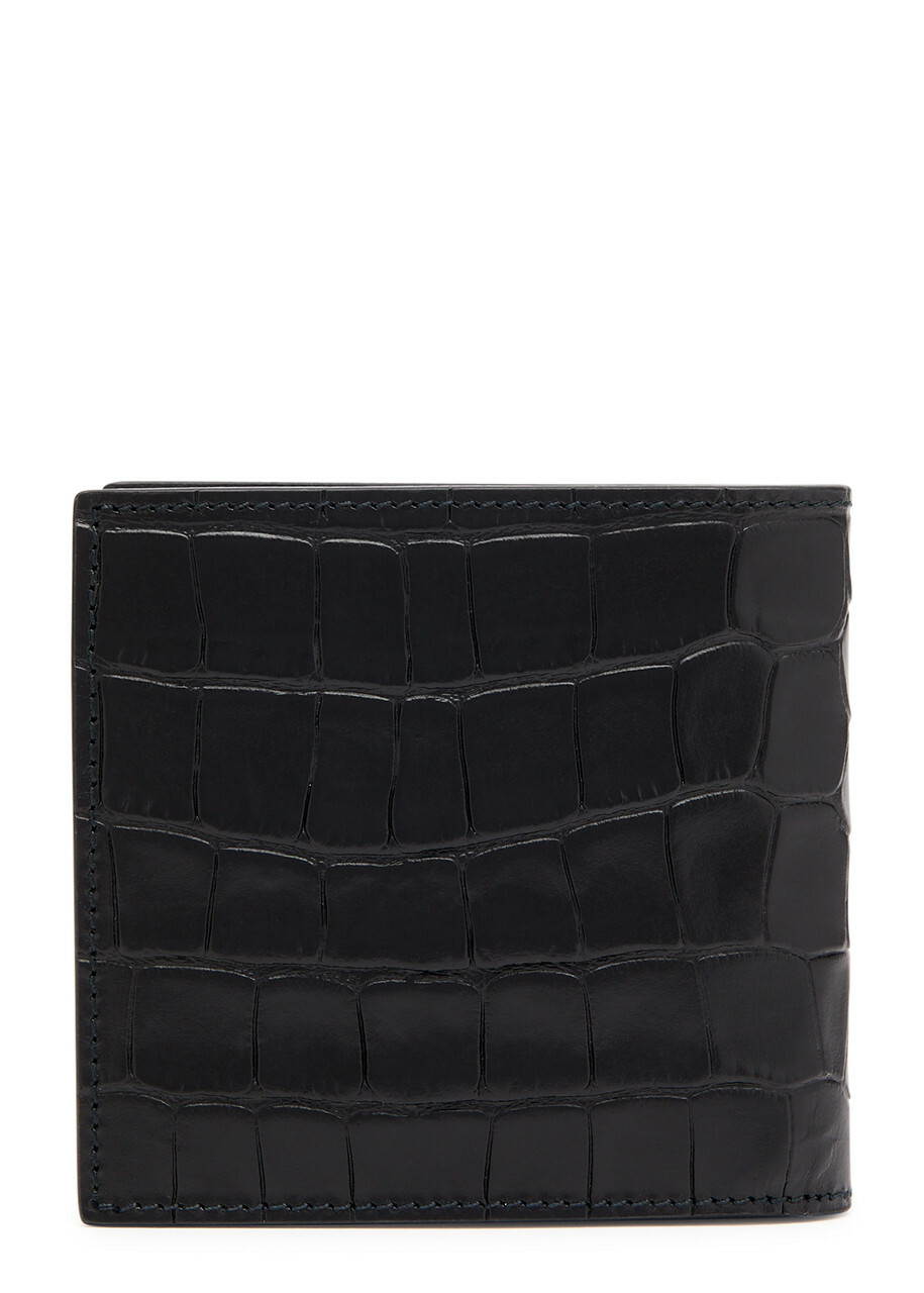 Alexander Mcqueen Skull Crocodile-effect Leather Wallet