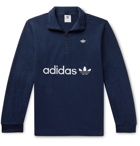 adidas Originals - Samstag Logo-Appliquéd Fleece Half-Zip Sweatshirt - Blue