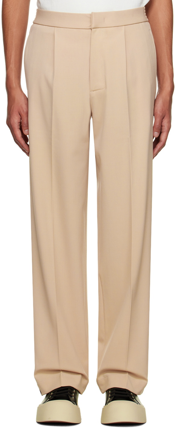 Bonsai Beige Loose-Fit Trousers