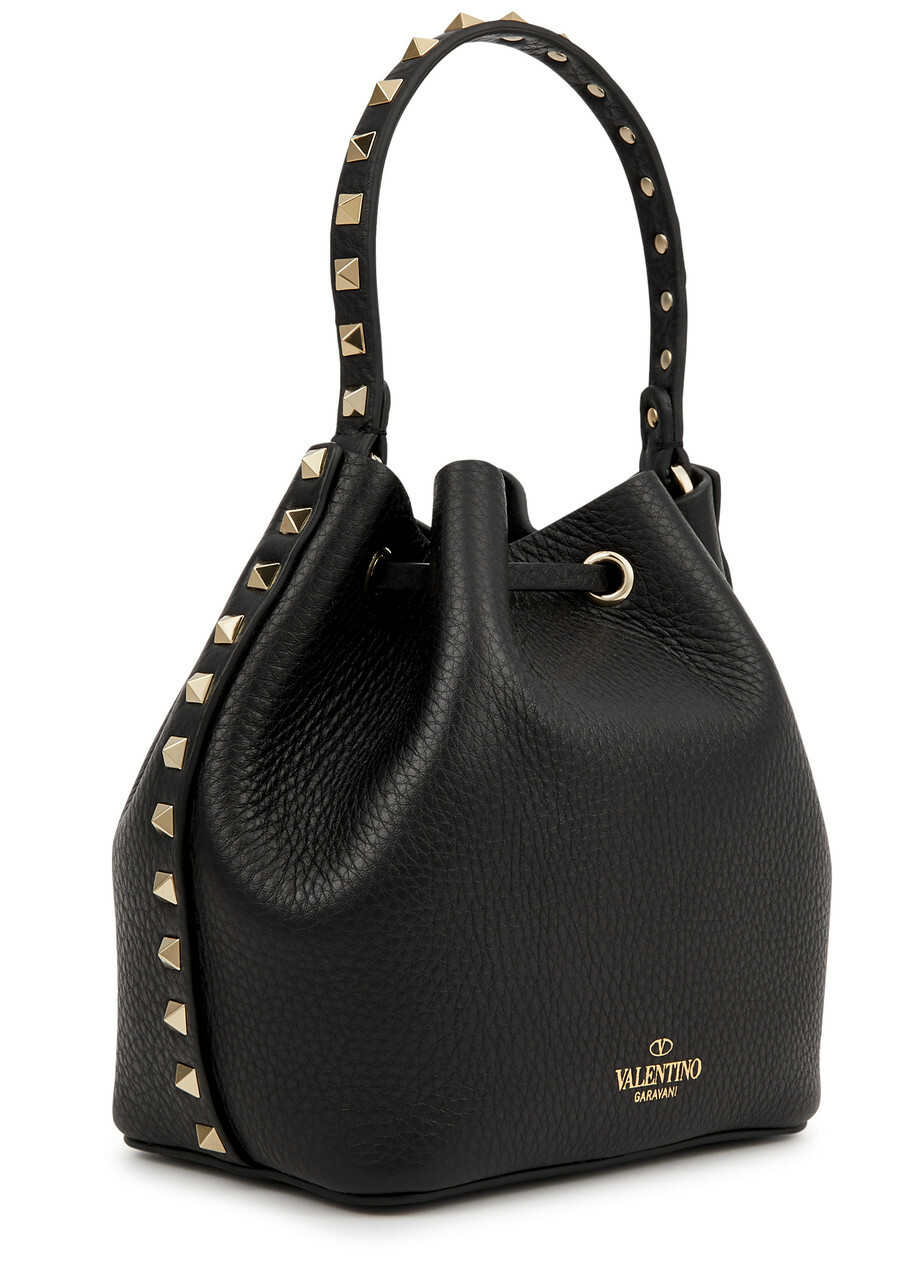 Valentino Garavani Rockstud Leather Bucket bag - Black - One