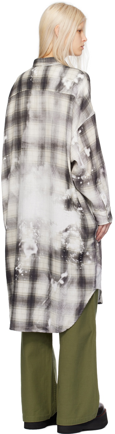 R13 SSENSE Exclusive Black & Beige Jumbo Shirt Minidress
