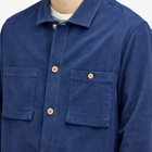 Folk Men's Microcheck Cord Shirt END EXCLUSIVE in Midnight Navy