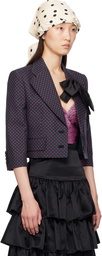 Valentino Navy Plusdepois Print Bow Jacket