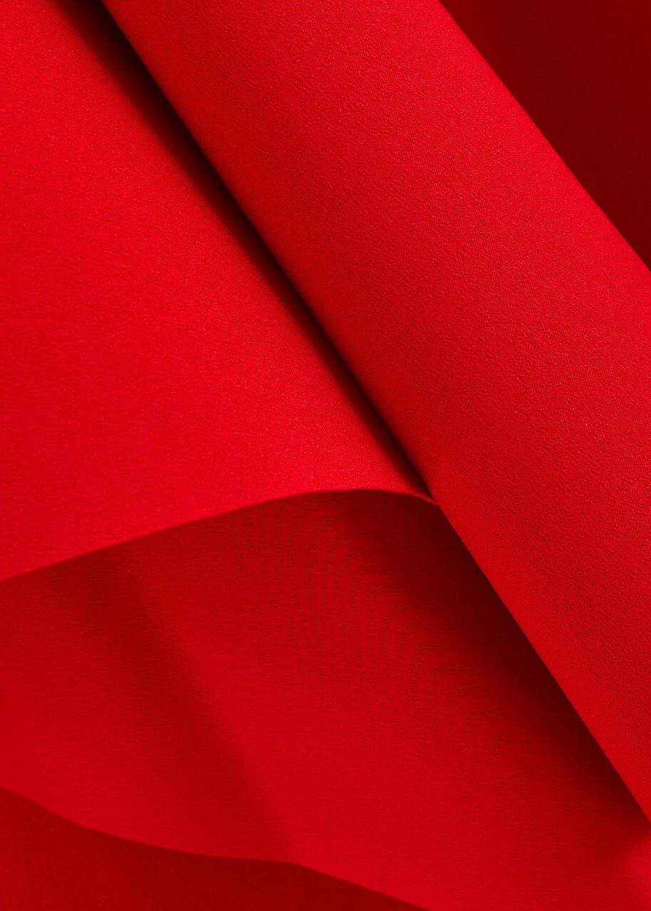 Solace London Trinity Crepe Midi Dress Red
