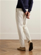 Saman Amel - Straight-Leg Pleated Cotton-Corduroy Trousers - Neutrals