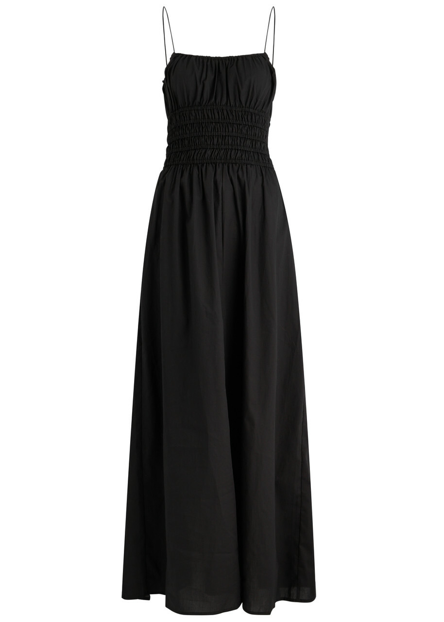 Faithfull The Brand Baia Cotton Maxi Dress Black Faithfull The Brand