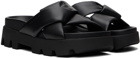 Ferragamo Black Sporty Origami Knot Slides