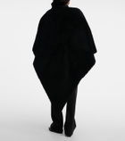 Balenciaga Shearling-trimmed leather scarf