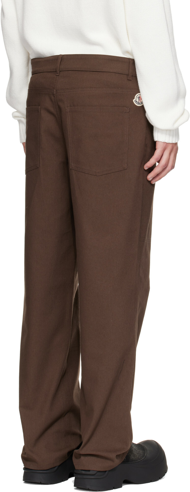 Moncler Brown Canvas Cargo Trousers