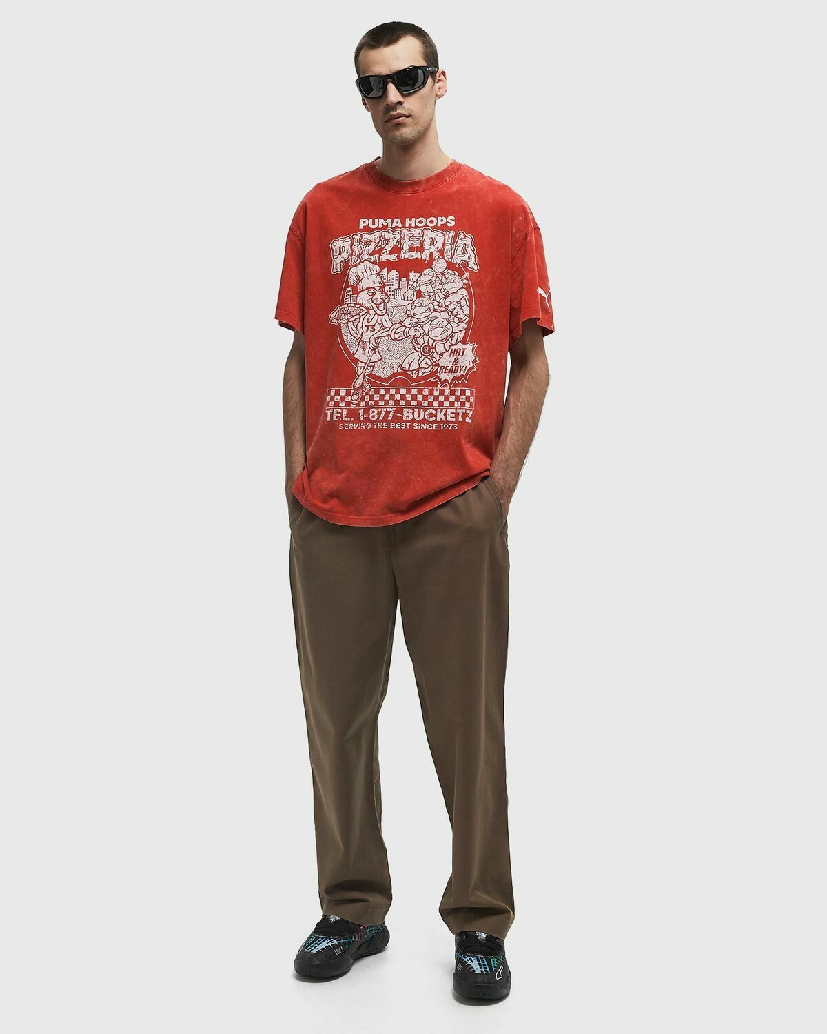 Puma Hoops x TMNT Tee I Red Mens Shortsleefe
