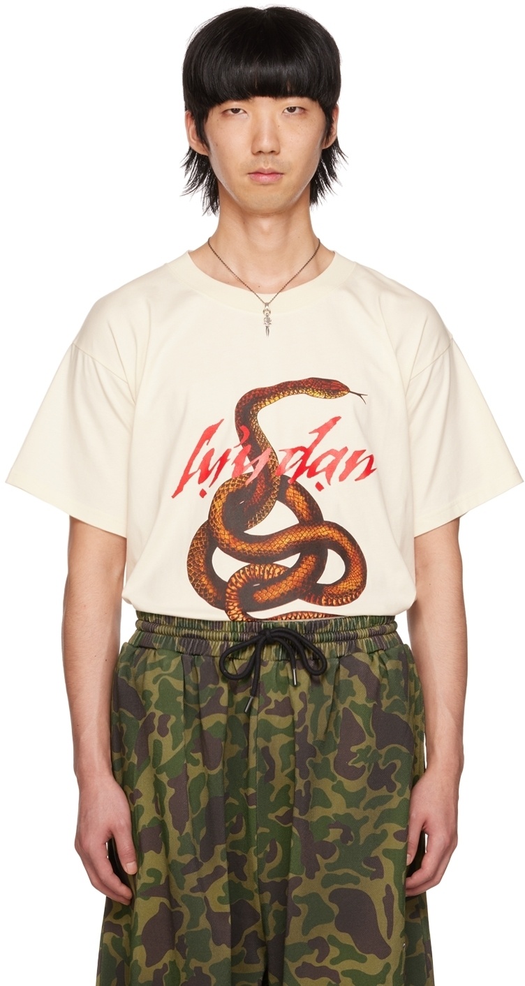 Photo: LU'U DAN Off-White Knotted Snake Oversized Concert T-Shirt