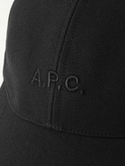 A.P.C. - Charlie Logo-Embroidered Cotton-Canvas Baseball Cap - Black