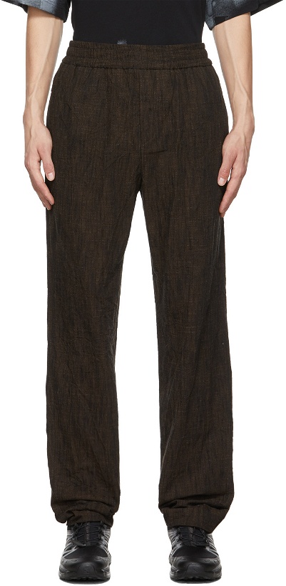 Photo: A-COLD-WALL* Brown Crinkle Trousers