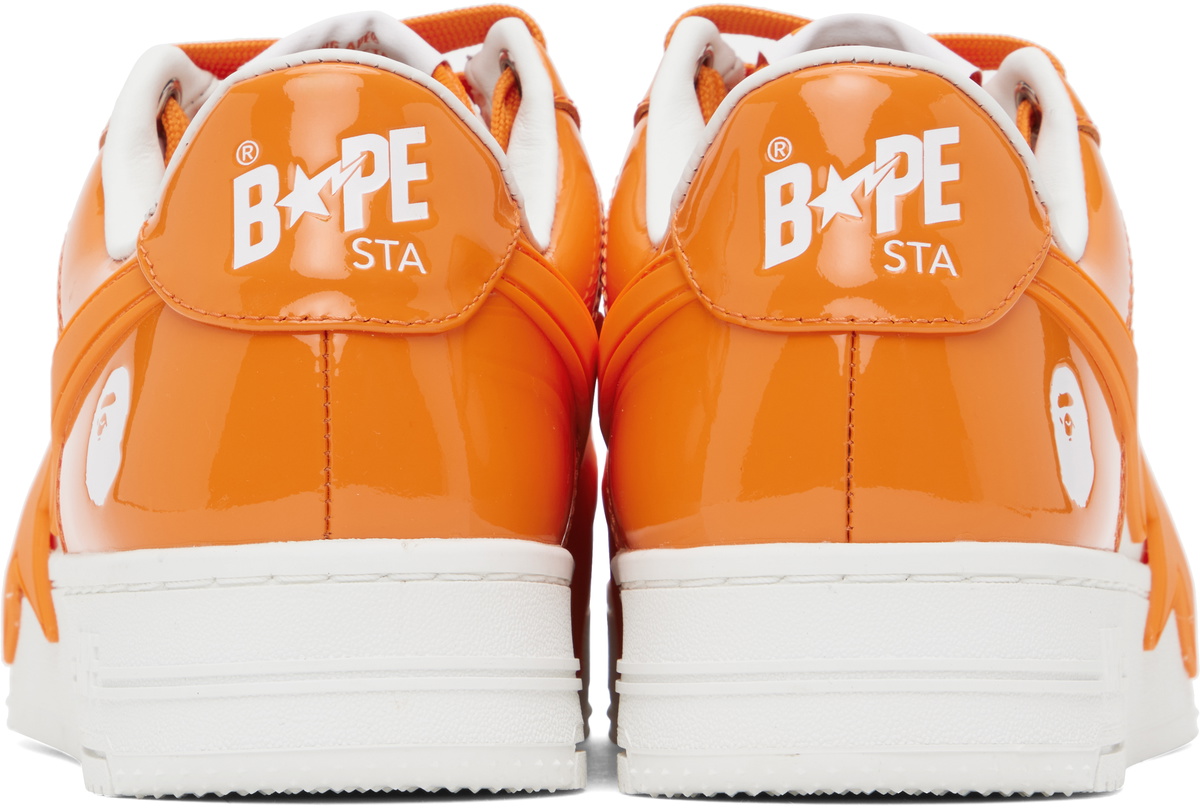 BAPE White & Orange BAPE STA OS #3 Sneakers
