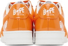 BAPE White & Orange BAPE STA OS #3 Sneakers