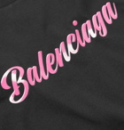 Balenciaga - Logo-Print Cotton-Jersey T-Shirt - Black