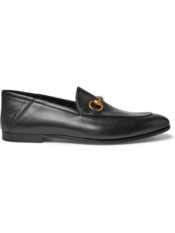 Photo: GUCCI - Brixton Horsebit Collapsible-Heel Leather Loafers - Black