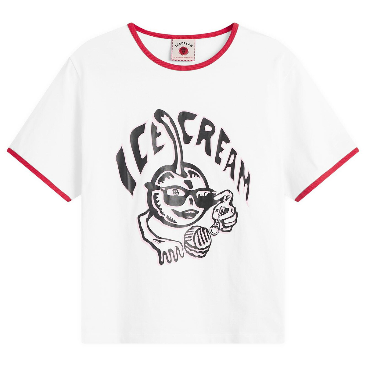 ICECREAM Women's Cherry Ringer T-Shirt in White