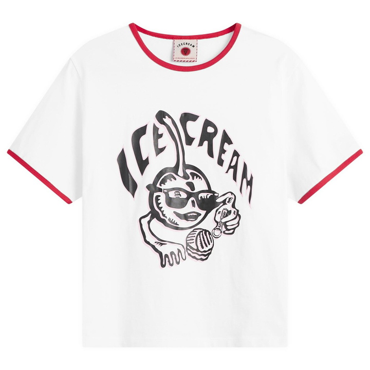Photo: ICECREAM Women's Cherry Ringer T-Shirt in White