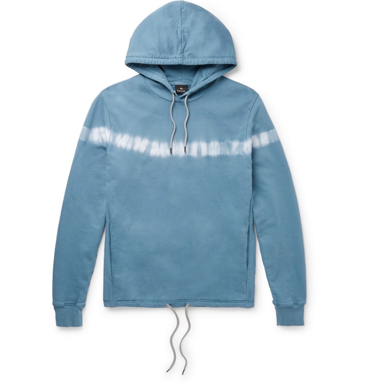 Photo: PS Paul Smith - Tie-Dyed Loopback Cotton-Jersey Hoodie - Blue