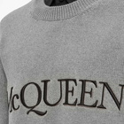 Alexander McQueen Men's Logo Intarsia Crew Knit in Greymel/Black/Charcoal