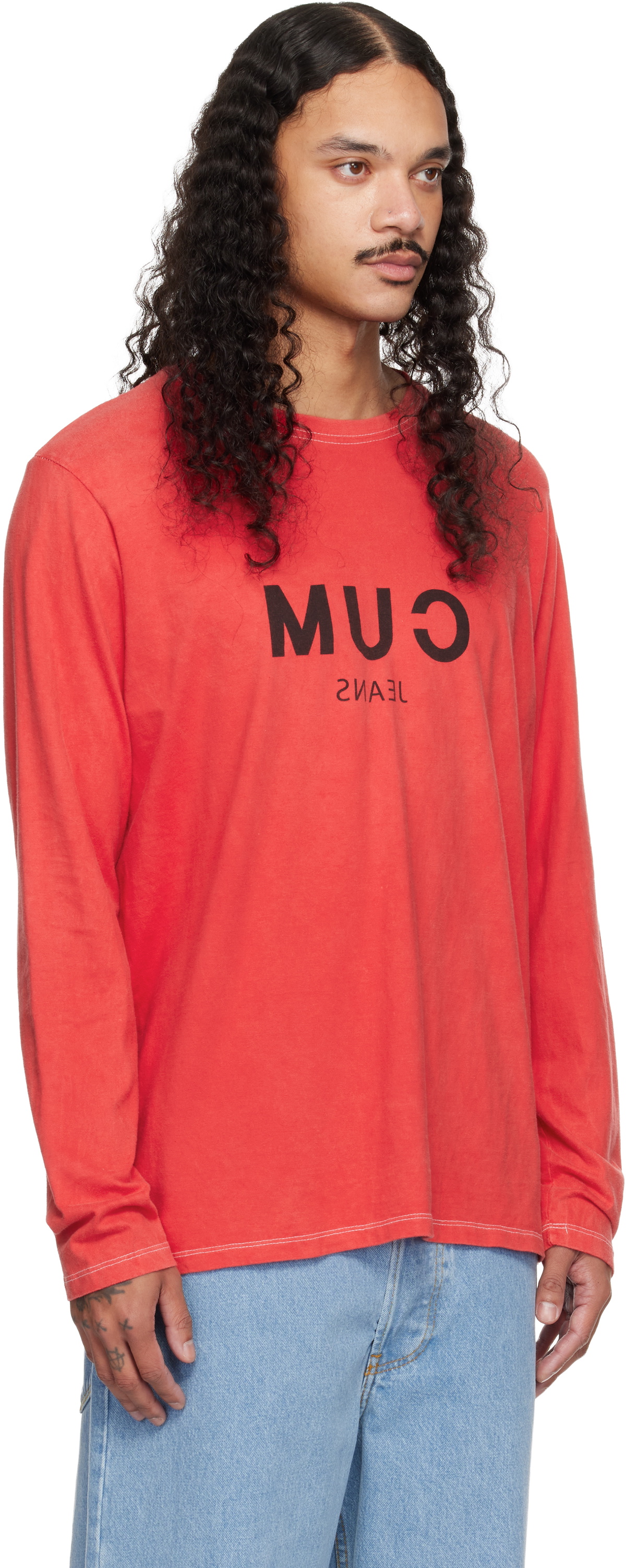 Edward Cuming Red Long 'Cum' T-shirt