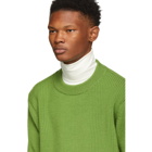 Namacheko Green Wool Ribbed Crewneck Sweater