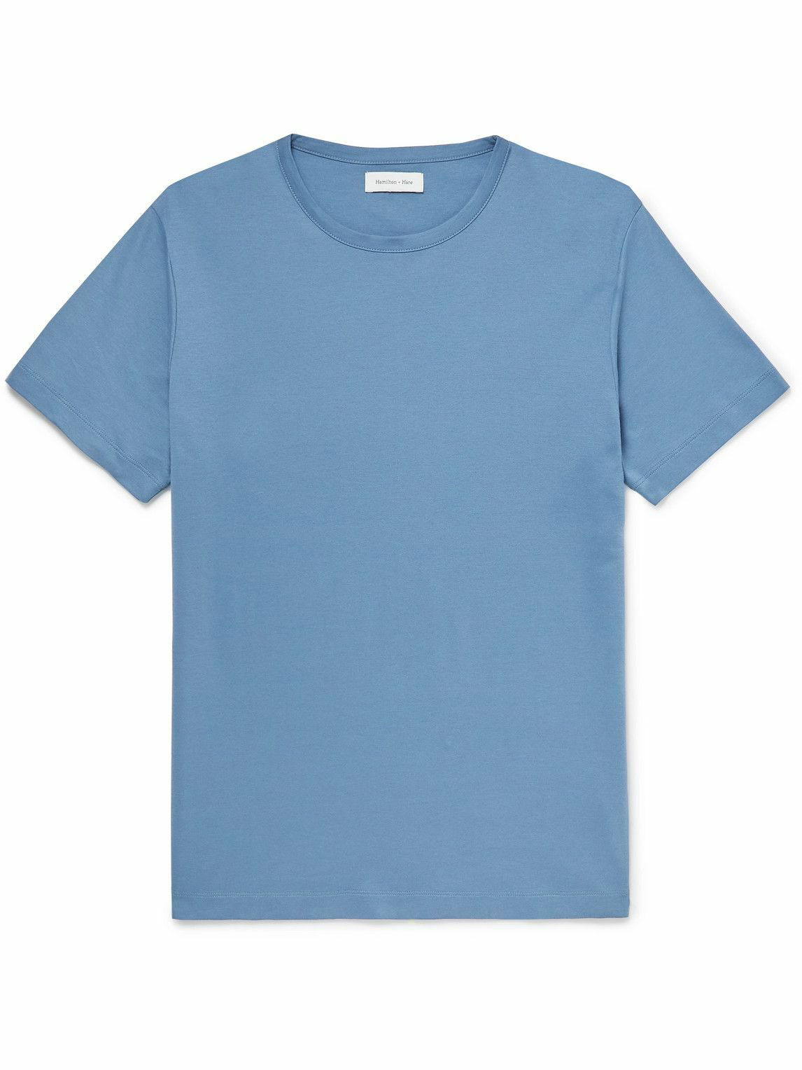Photo: Hamilton And Hare - Cotton-Jersey T-Shirt - Blue