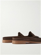 G.H. Bass & Co. - Weejuns Heritage Suede Backless Penny Loafers - Brown