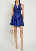 Sister Jane Marylin Ruched Taffeta Mini Dress Blue