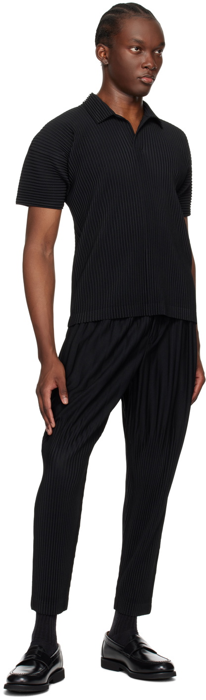 HOMME PLISSÉ ISSEY MIYAKE Black Basics Polo Homme Plisse
