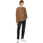 Acne Studios Brown and Burgundy Cable Knit Sweater
