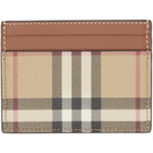 Burberry Beige Check Card Holder
