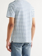 Faherty - Striped Cotton-Jersey T-Shirt - Blue