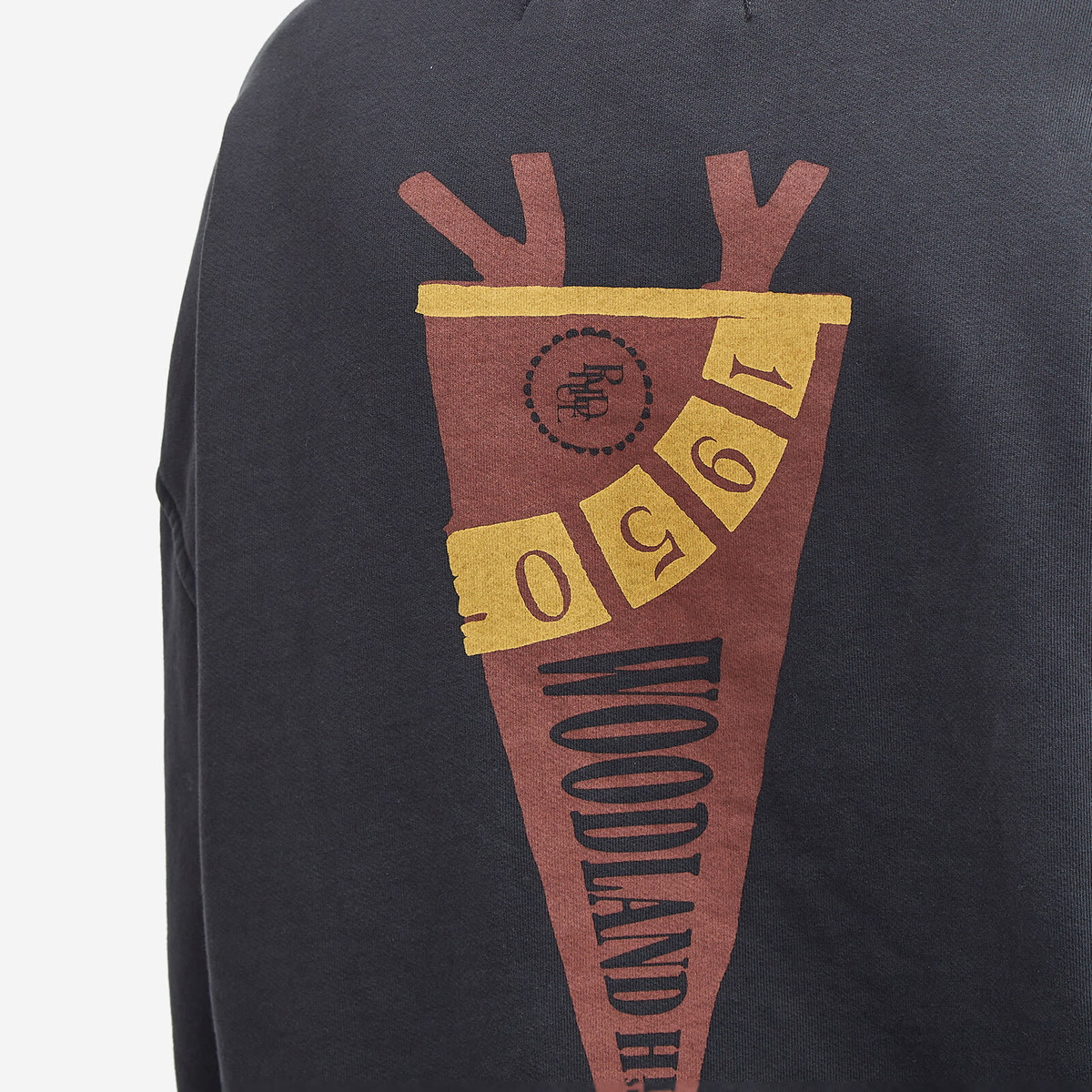 【関税込み】Rhude ブラック Pennant Flag スウェットシャツ Rhude Men's Pennant Flag Sweatshirt in Vintage Black Rhude