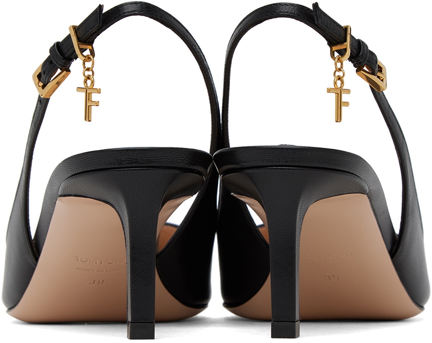 TOM FORD Black Shiny Leather Angelina Heels