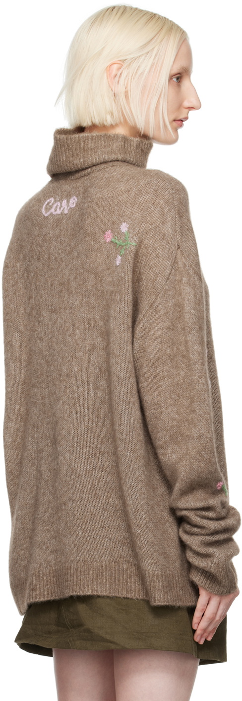 Caro Editions Brown Agnes Roll Neck Sweater