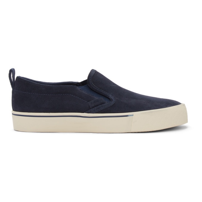 Photo: Coach 1941 Navy Suede Citysole Skate Slip-On Sneakers