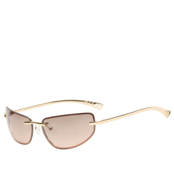 Photo: Le Specs Bubbles Sunglasses in Gold/Smokey Pink Grad 