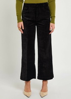 Paige Anessa Wide-leg Velvet Trousers Black
