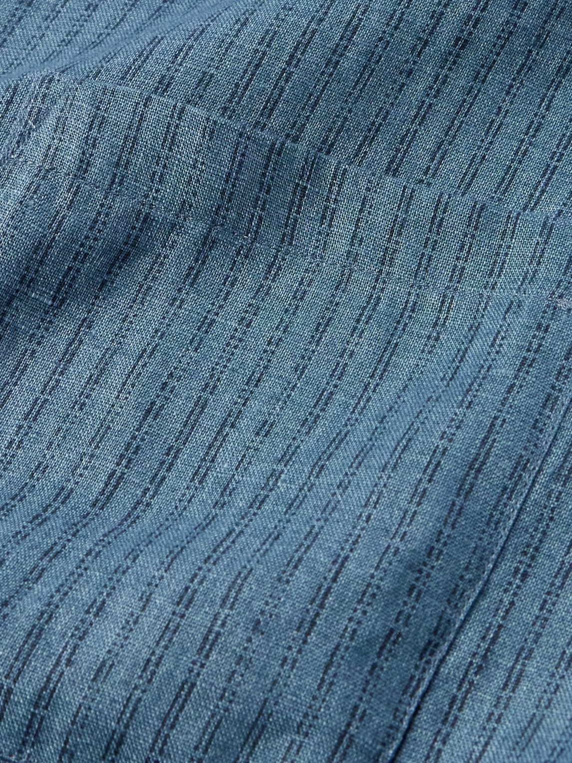 Club Monaco - Slim-Fit Button-Down Collar Striped Linen Shirt - Blue