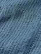 Club Monaco - Slim-Fit Button-Down Collar Striped Linen Shirt - Blue