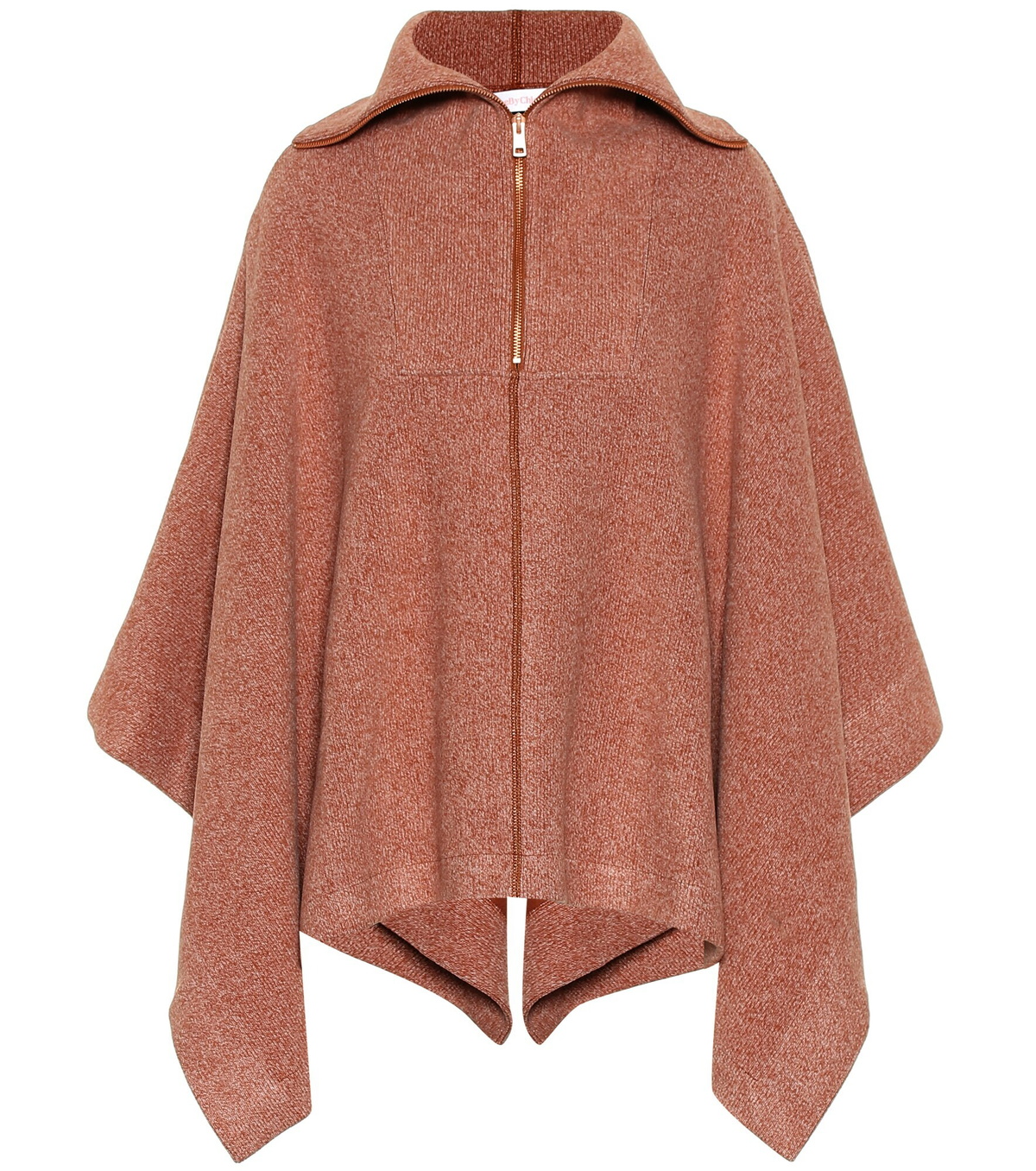 See By Chloe - Ribbed cotton-blend cape See by Chloe