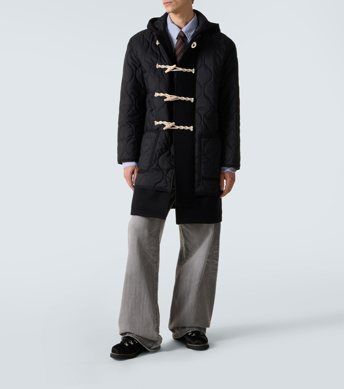 Junya Watanabe Paraboot calf hair lace-up boots