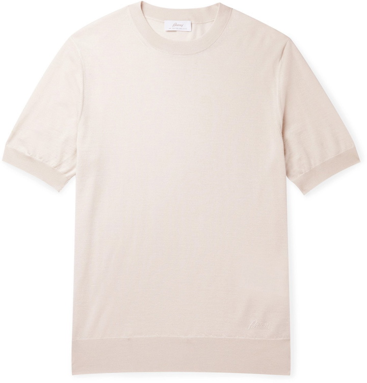 Photo: Brioni - Cashmere and Silk-Blend T-Shirt - Neutrals